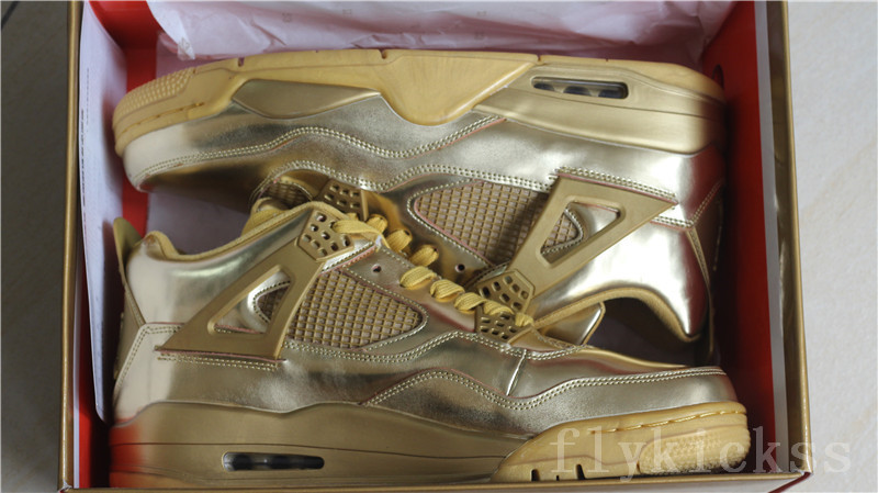 Authentic Air Jordan 4 Retro Gold Custom